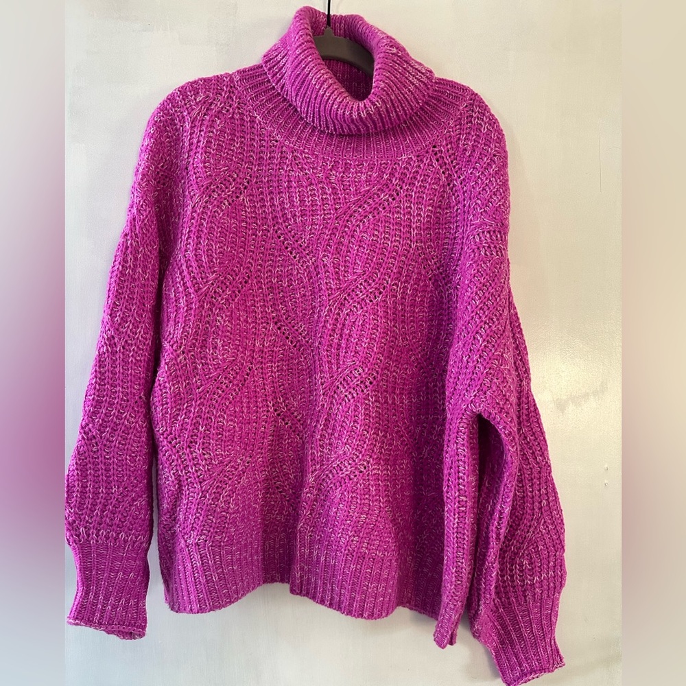 Fuchsia pink turtleneck